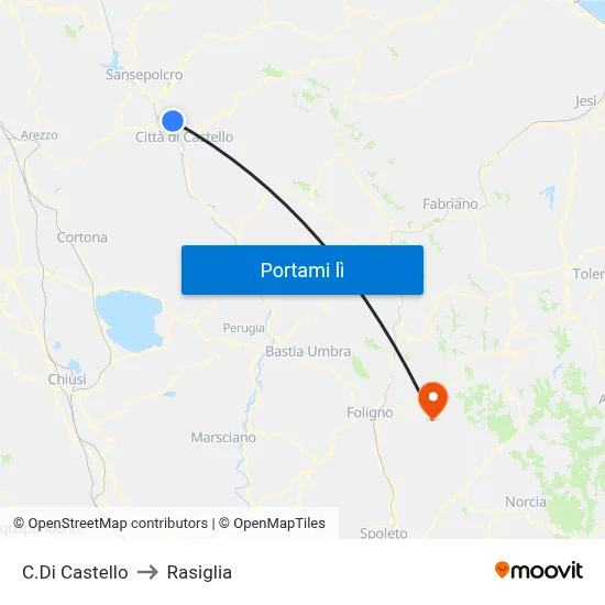 C.Di Castello to Rasiglia map