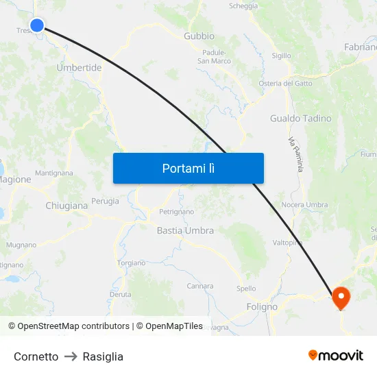Cornetto to Rasiglia map