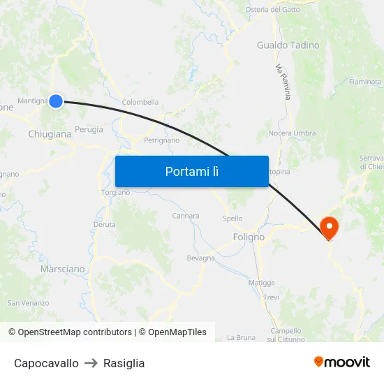 Capocavallo to Rasiglia map