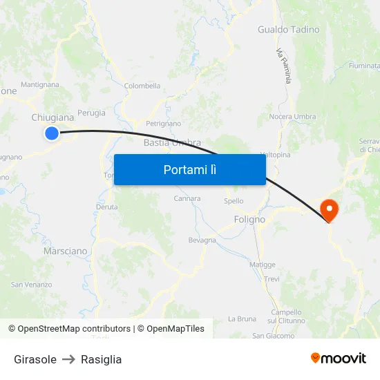 Girasole to Rasiglia map