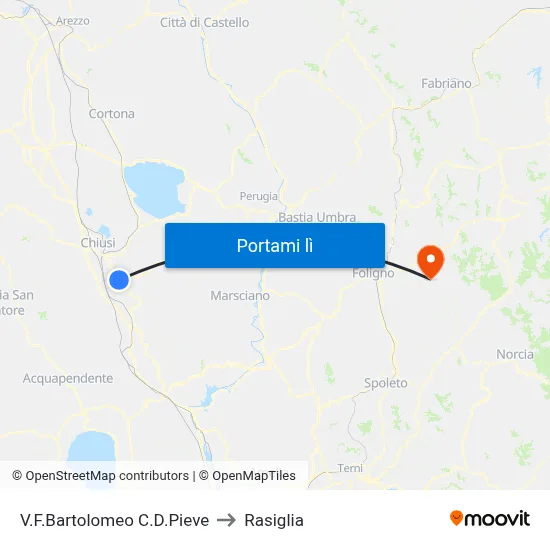 V.F.Bartolomeo C.D.Pieve to Rasiglia map