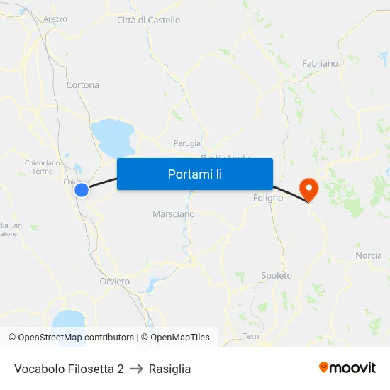 Vocabolo Filosetta 2 to Rasiglia map