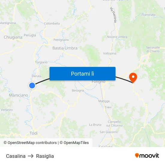 Casalina to Rasiglia map