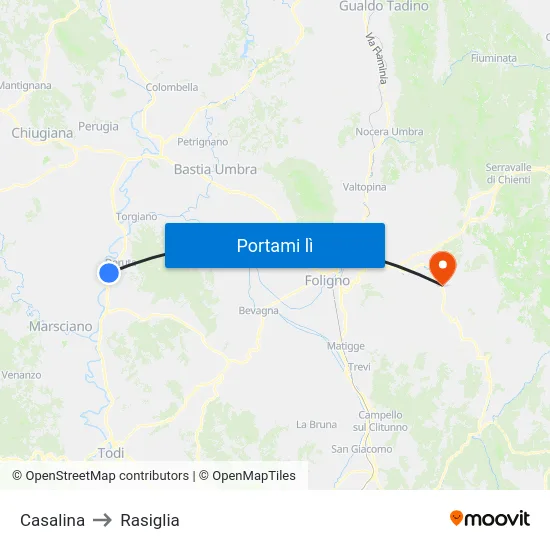 Casalina to Rasiglia map
