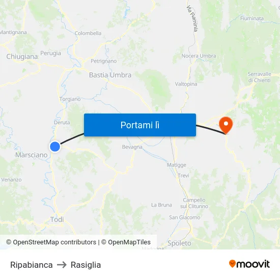 Ripabianca to Rasiglia map