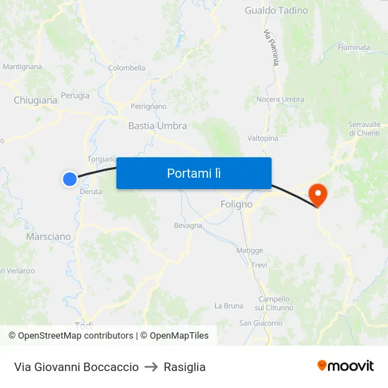 Via Giovanni Boccaccio to Rasiglia map