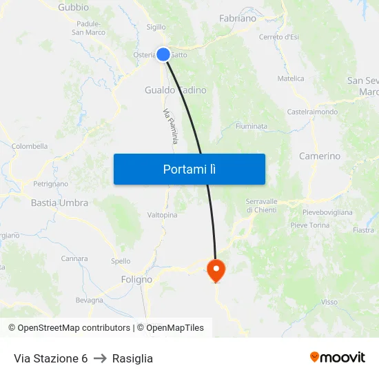 Via Stazione 6 to Rasiglia map