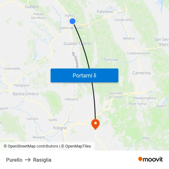 Purello to Rasiglia map