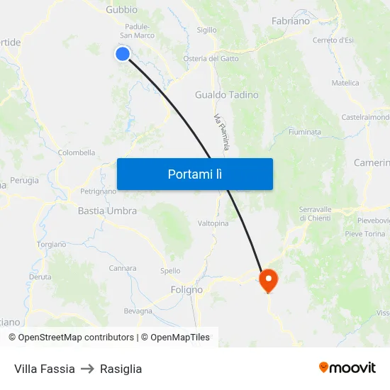 Villa Fassia to Rasiglia map