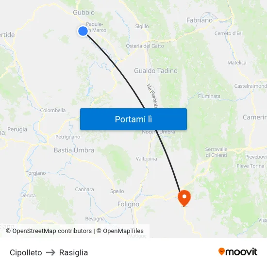 Cipolleto to Rasiglia map