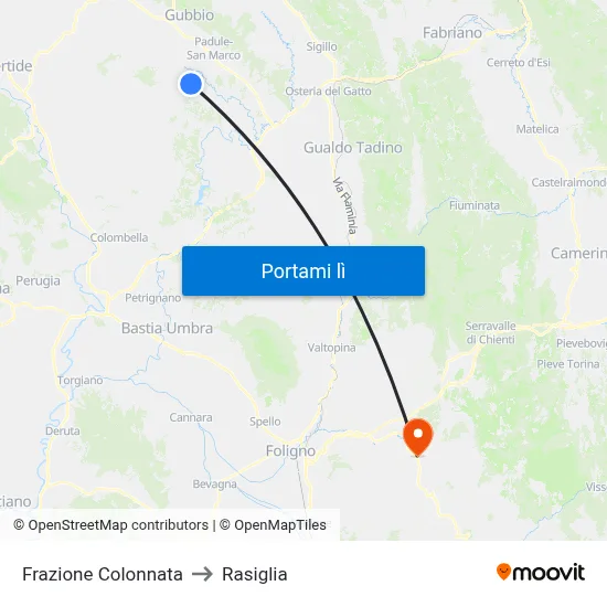 Frazione Colonnata to Rasiglia map