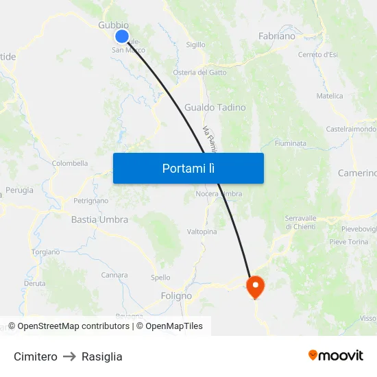 Cimitero to Rasiglia map
