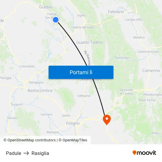 Padule to Rasiglia map