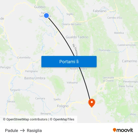 Padule to Rasiglia map