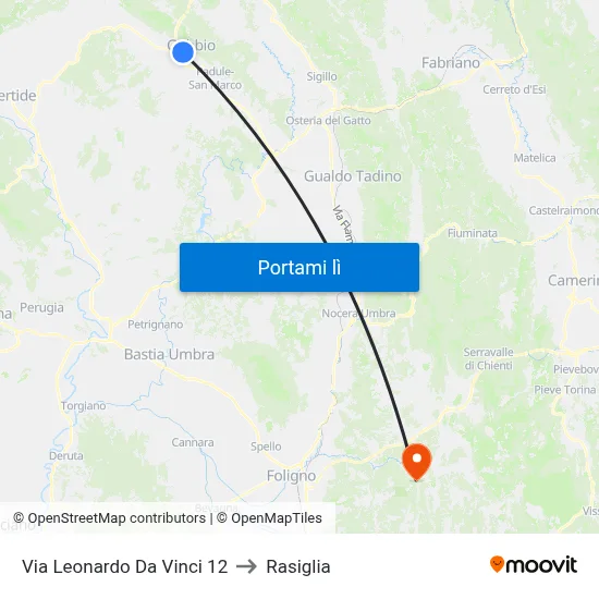 Via Leonardo Da Vinci 12 to Rasiglia map