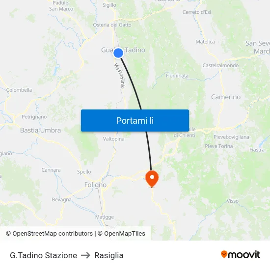 G.Tadino Stazione to Rasiglia map