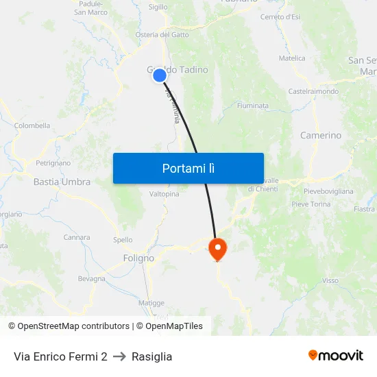 Via Enrico Fermi 2 to Rasiglia map