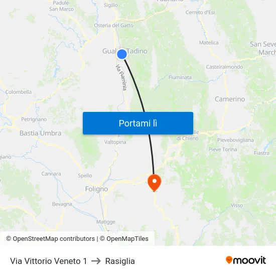 Via Vittorio Veneto 1 to Rasiglia map