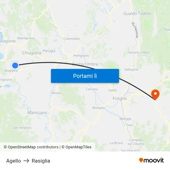 Agello to Rasiglia map