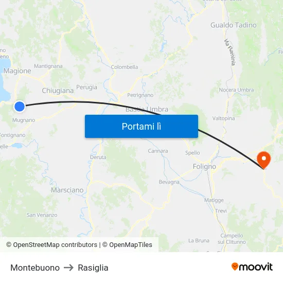Montebuono to Rasiglia map