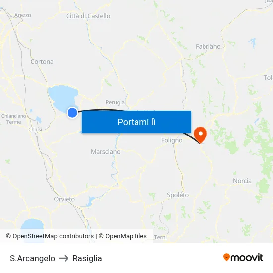 S.Arcangelo to Rasiglia map
