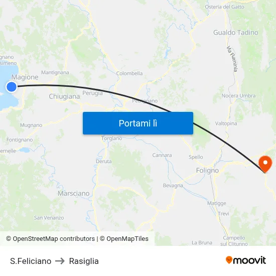 S.Feliciano to Rasiglia map