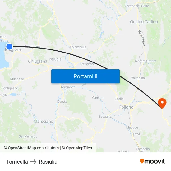 Torricella to Rasiglia map