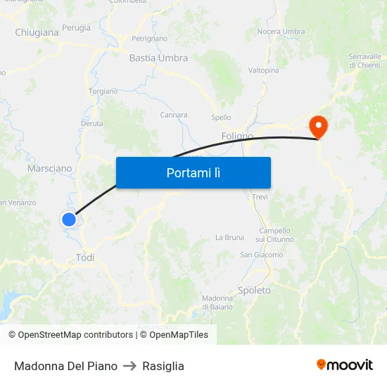 Madonna Del Piano to Rasiglia map