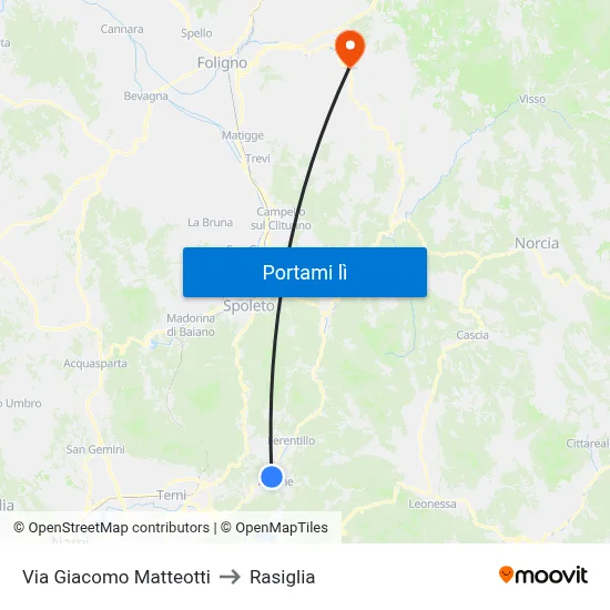 Via Giacomo Matteotti to Rasiglia map