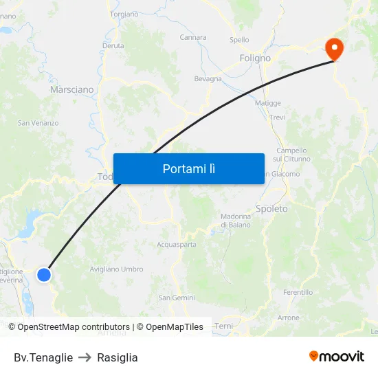 Bv.Tenaglie to Rasiglia map