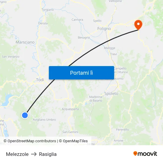 Melezzole to Rasiglia map