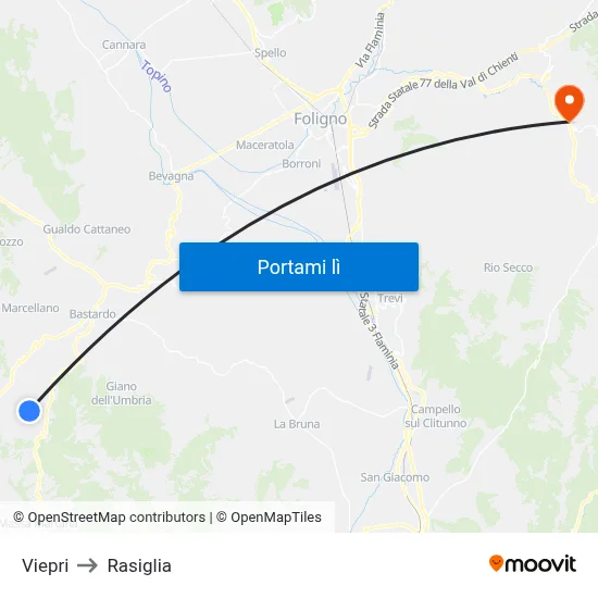 Viepri to Rasiglia map