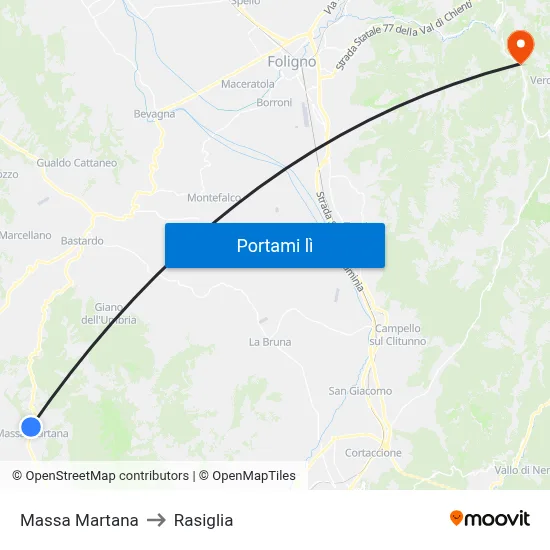 Massa Martana to Rasiglia map