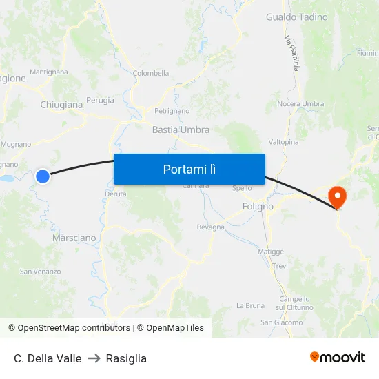 C. Della Valle to Rasiglia map