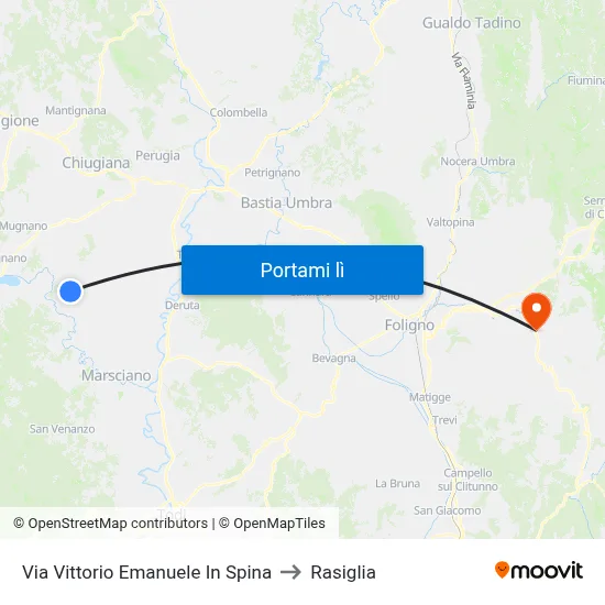 Via Vittorio Emanuele In Spina to Rasiglia map