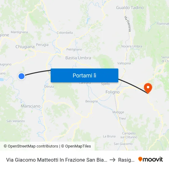 Via Giacomo Matteotti In Frazione San Biagio to Rasiglia map