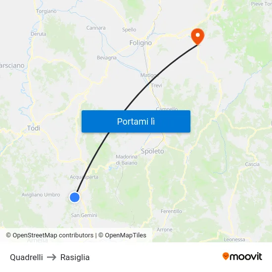 Quadrelli to Rasiglia map