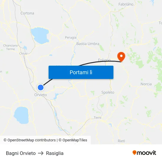 Bagni Orvieto to Rasiglia map