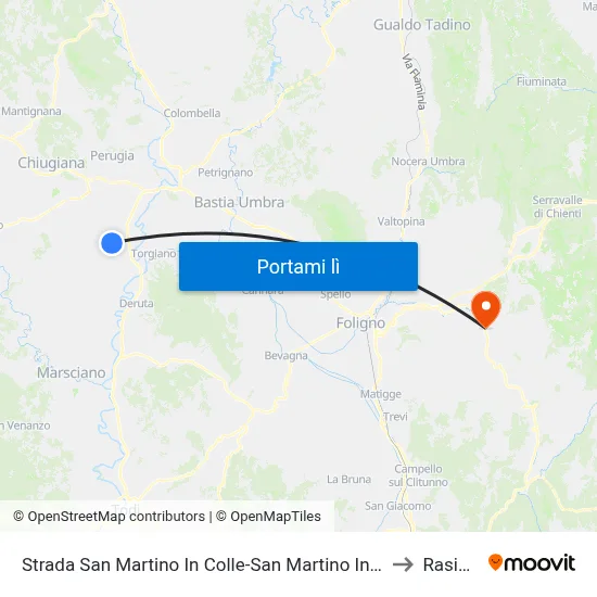 Strada San Martino In Colle-San Martino In Campo to Rasiglia map