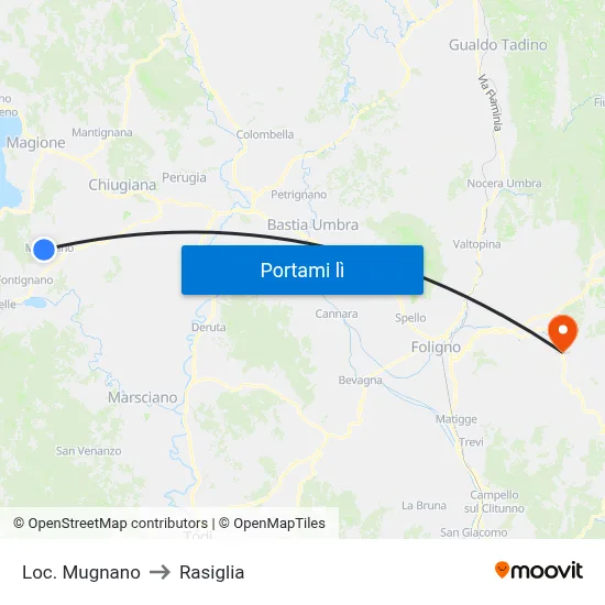 Loc. Mugnano to Rasiglia map