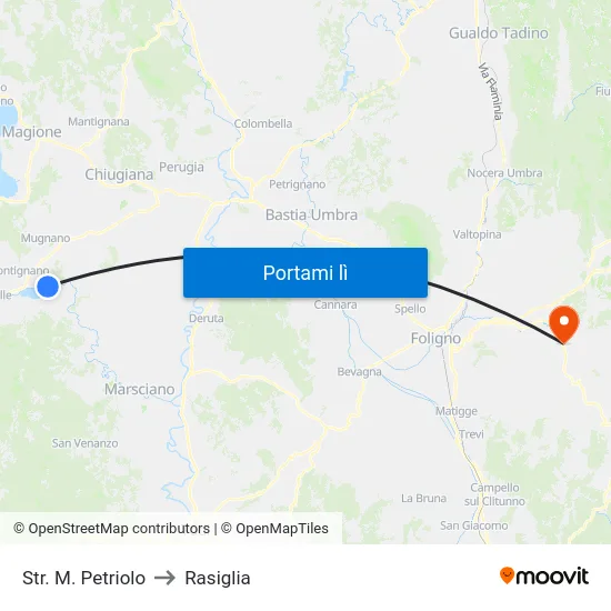 Str. M. Petriolo to Rasiglia map