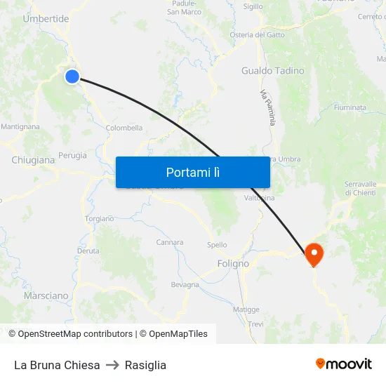 La Bruna Chiesa to Rasiglia map