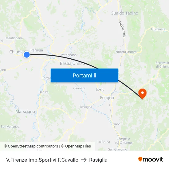 V.Firenze Imp.Sportivi F.Cavallo to Rasiglia map