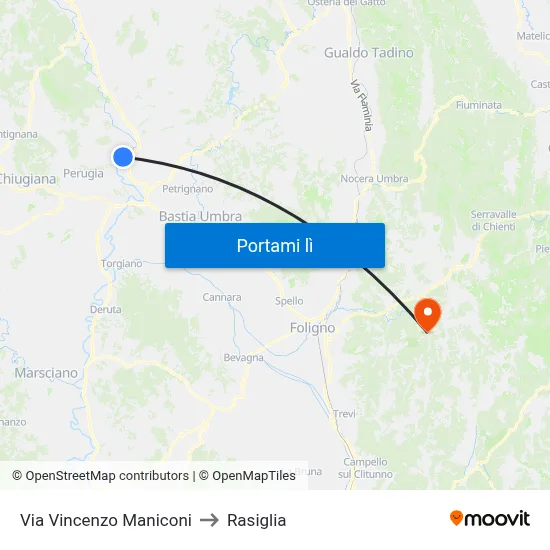 Via Vincenzo Maniconi to Rasiglia map