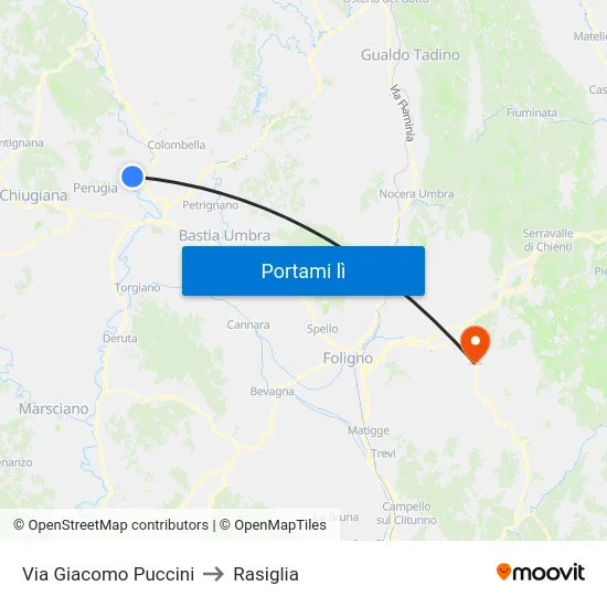 Via Giacomo Puccini to Rasiglia map