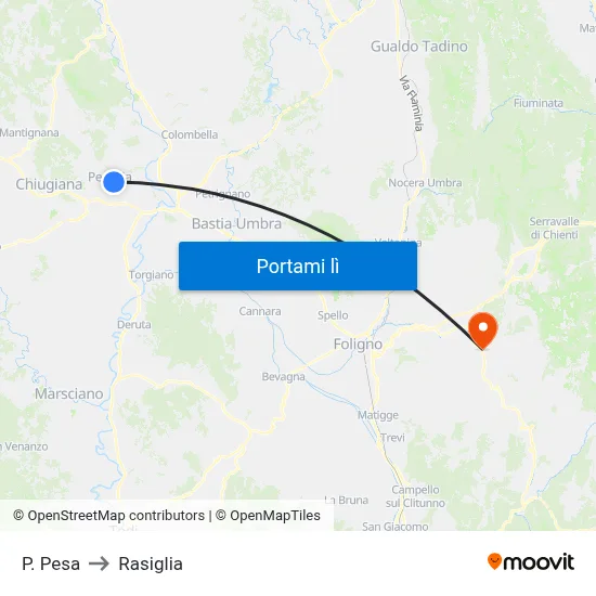 P. Pesa to Rasiglia map
