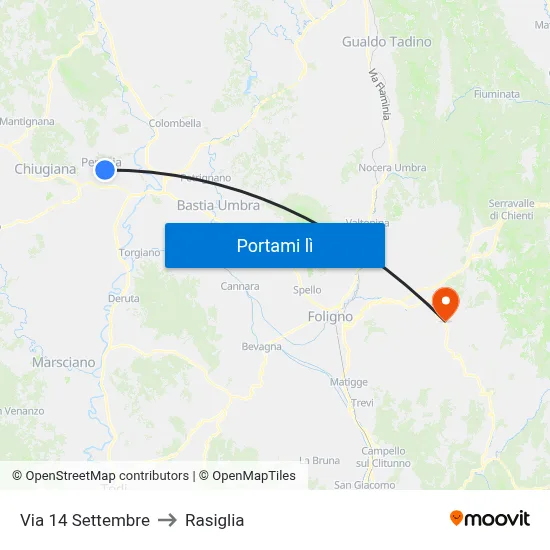 Via 14 Settembre to Rasiglia map
