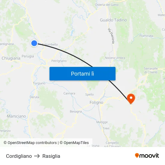 Cordigliano to Rasiglia map