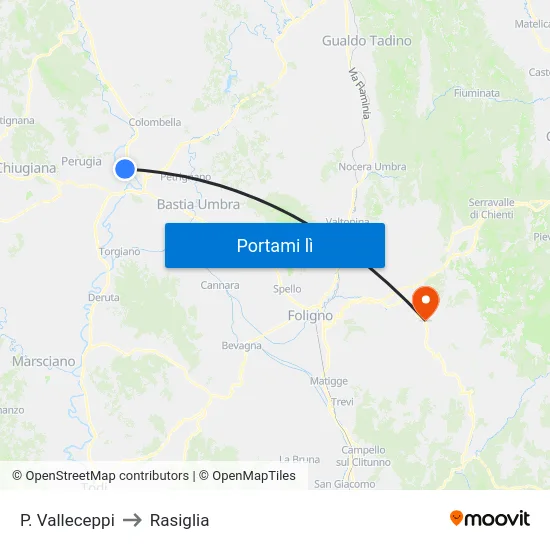 P. Valleceppi to Rasiglia map