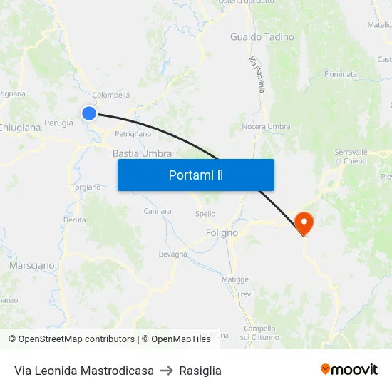 Via Leonida Mastrodicasa to Rasiglia map